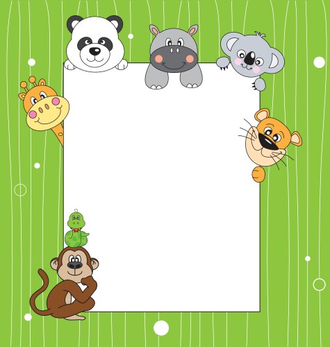 Stickers with cute animals Royalty Free Vector Image