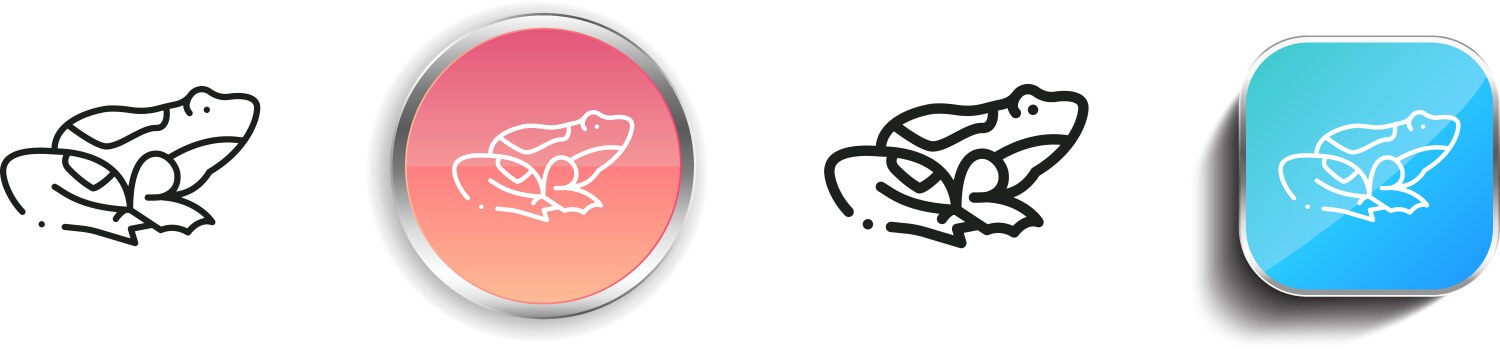 Frog icon thin linear regular and button style vector image