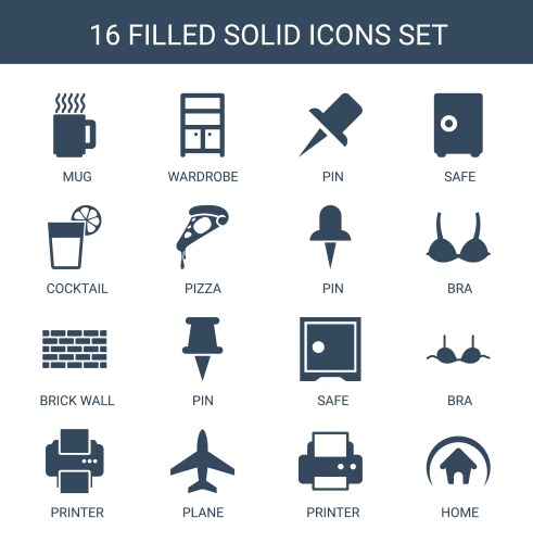 13 solid icons (36866715) – Free Vector | VectorStock