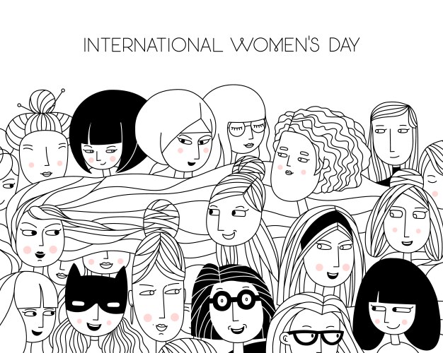 International womens day banner and background vector image