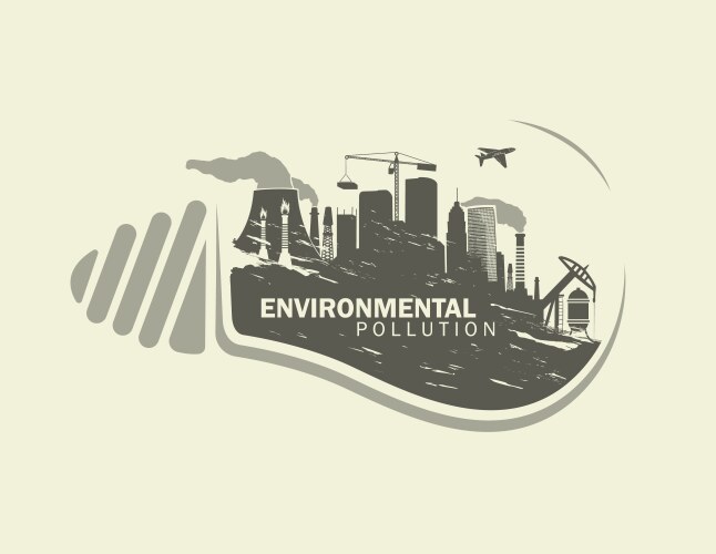 Environmental pollution in bulb with plants vector image