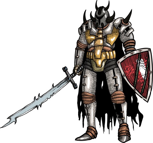 Warrior with Sword Vector Image