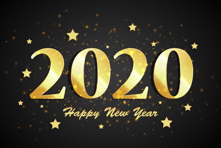 2020 happy new year banner vector