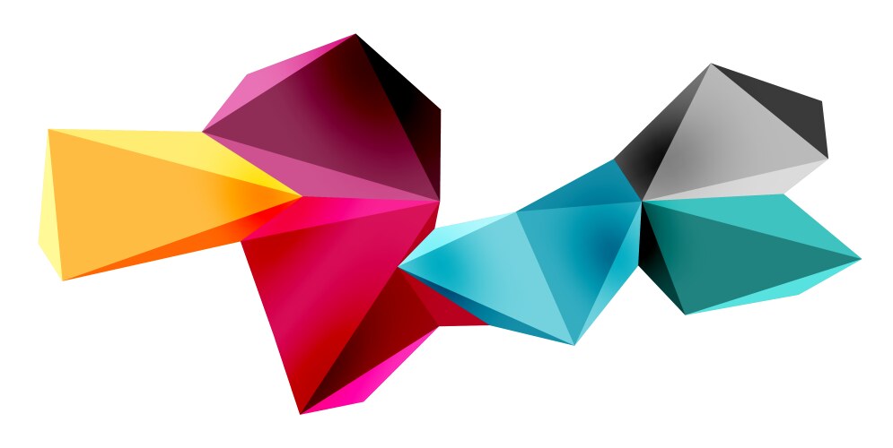 Low Resolution Triangle 3d low poly triangle design elements Royalty Free Vector