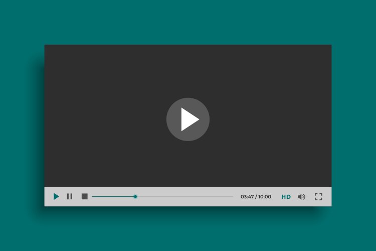 Video multimedia player mockup template design Vector Image