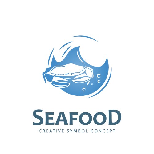 Seafood creative symbol Vector Image