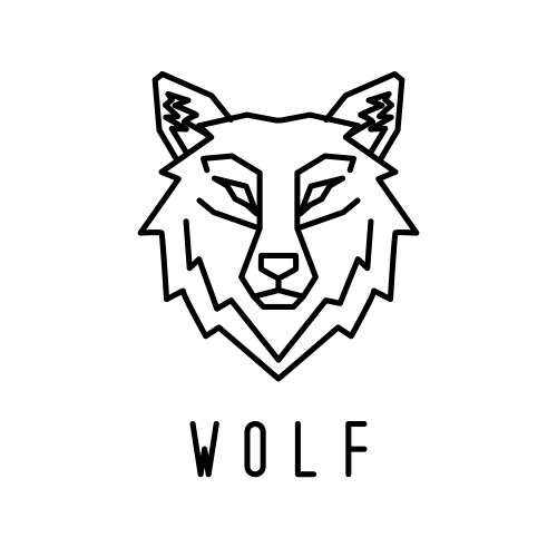 Wolf head line drawing vector image