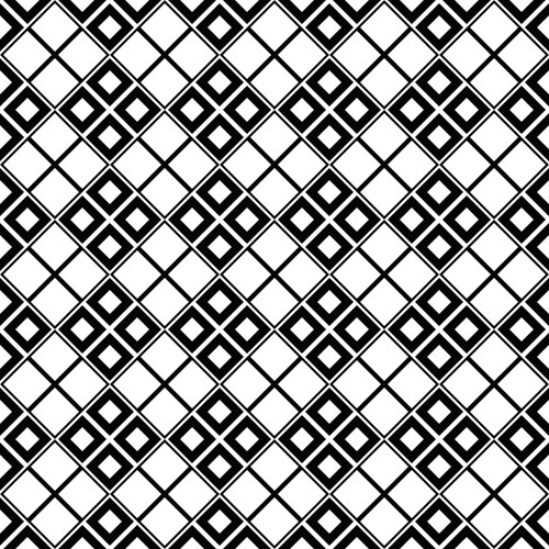 Monochrome abstract diagonal square pattern vector image