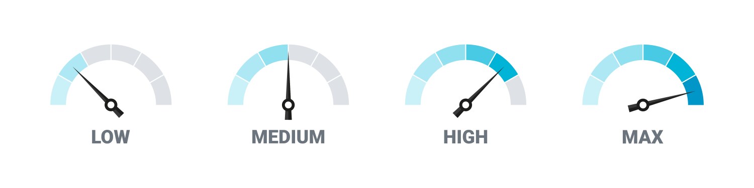 Radial scale icons risk gauge speedometer Vector Image