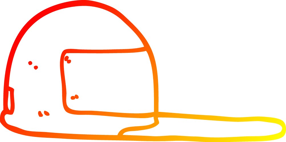 Warm gradient line drawing cartoon baseball cap Vector Image