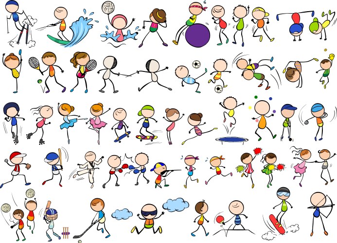 Cartoon Sports Doodles Vector Image