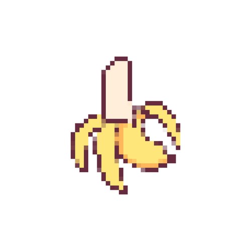 Pixel Art Banana Icon Vector Image