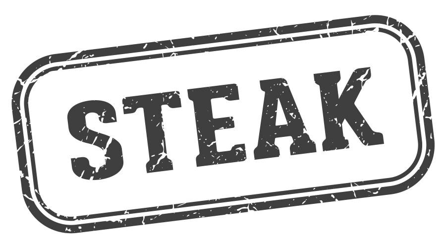 Steak stamp sign seal Royalty Free Vector Image