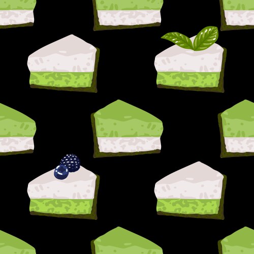 Triangular cake pieses vanilla and matcha vector image