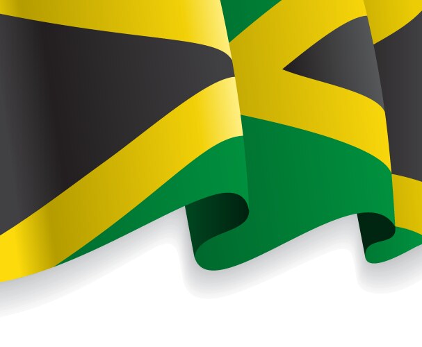 Jamaican Flag Wave Background Vector Image
