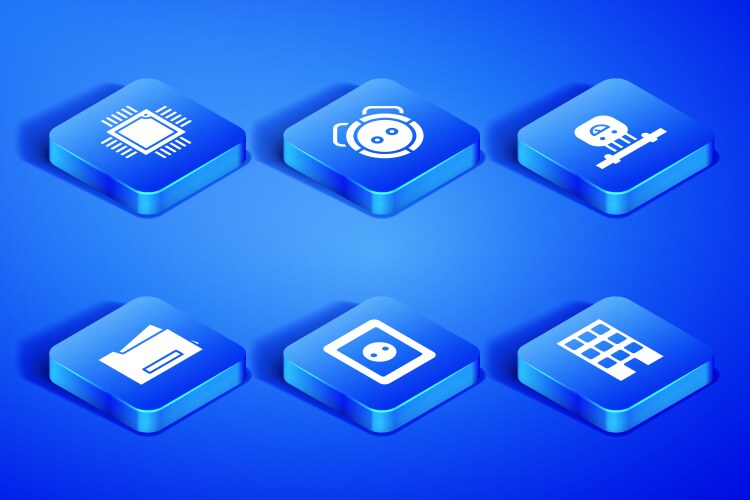 Set house processor with microcircuits cpu vector image