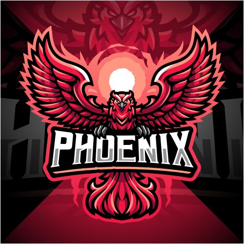 phoenix esport mascot logo design vector image