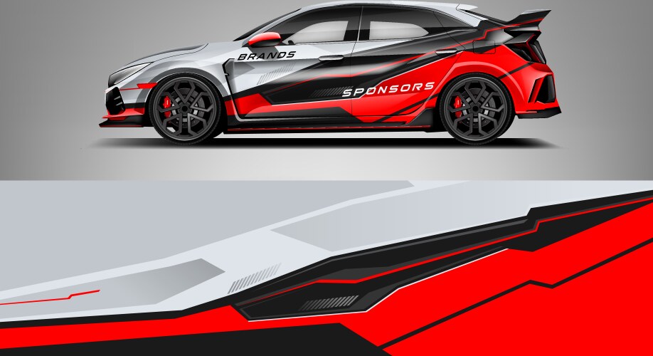 Car Stripe Decal Abstract Graphics Vector Image