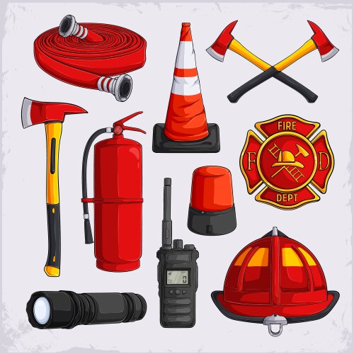 Firefighting Tools and Equipment – Royalty-Free Vector | VectorStock
