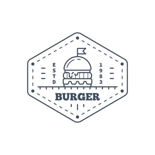 Burgers badge design line art vector image