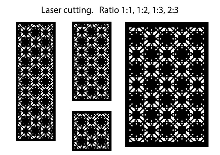 Laser cut decorative panel set jali design Vector Image