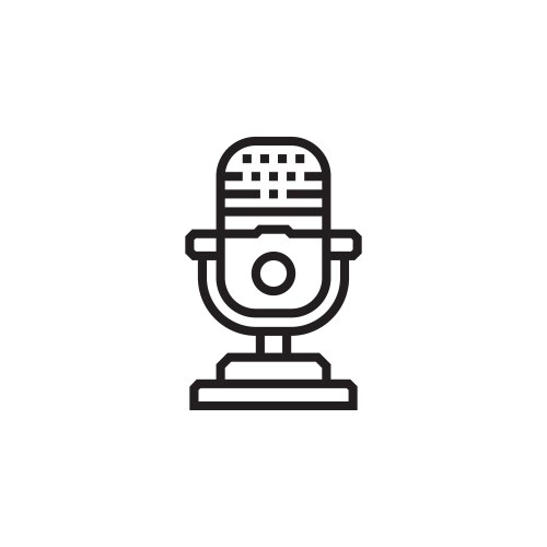 Microphone icon computer component outline vector image
