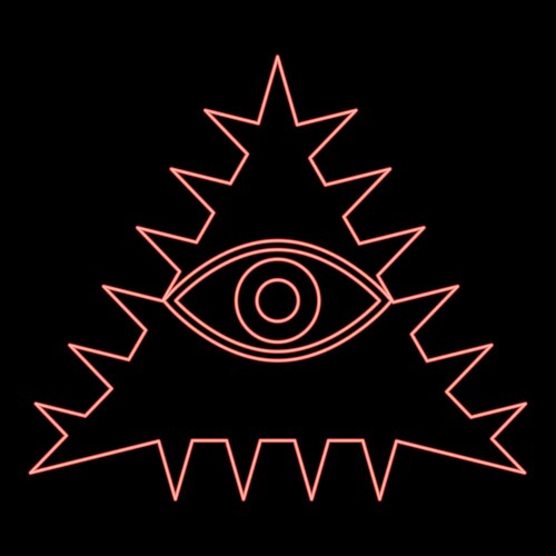 Neon Masonic All-Seeing Eye Vector Image
