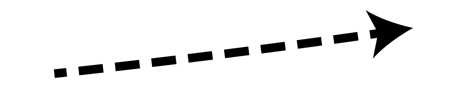 Dashed arrow set doodle dot line thin Royalty Free Vector