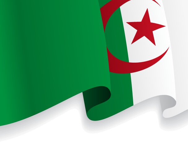 background with waving algerian flag vector image