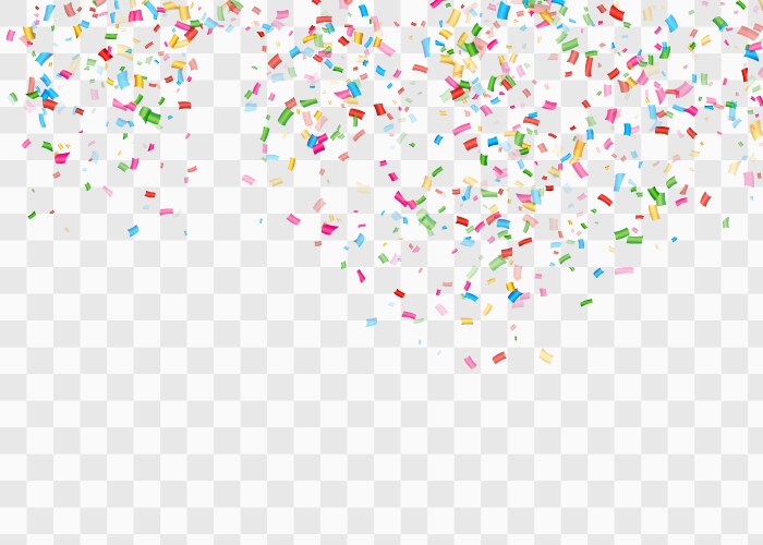 Falling confetti isolated white transparent Vector Image