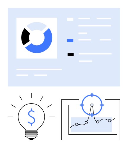 Data-driven solutions with pie chart target graph vector image