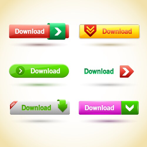 Rectangle web buttons set vector image