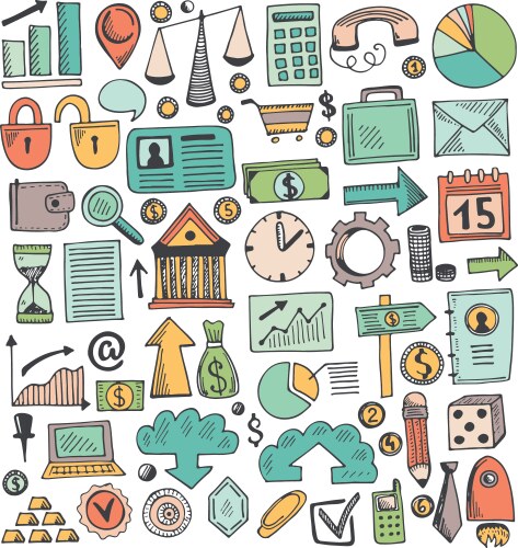 Hand drawn sketch elements set Vector Image