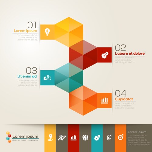 Number 1234 step ladder with flat design layout Vector Image