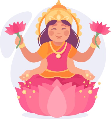 Ancient indian hindu lakshmi god and deity Vector Image