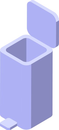 Empty recycle bin isometric object being open vector image