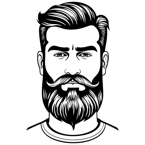 Beard Sketches Hand Drawn Line Transparent Vector Image