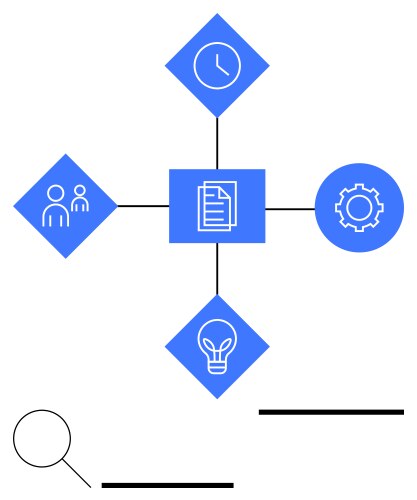 Connected process workflow with icons representing vektorbild