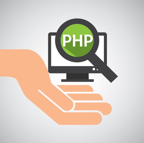 Hand optimization technology php computer vector image