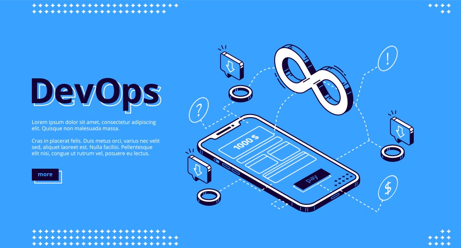 Landing page devops development operations vector image