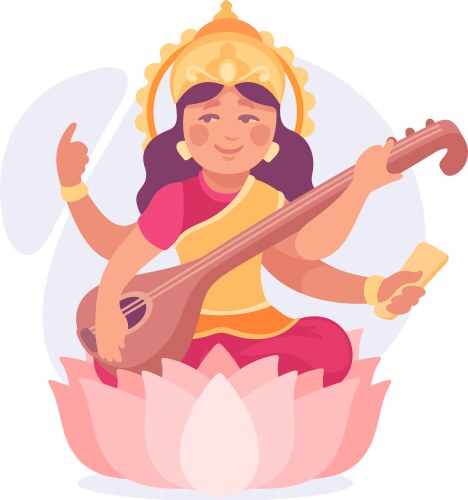 Ancient indian hindu lakshmi god and deity Vector Image