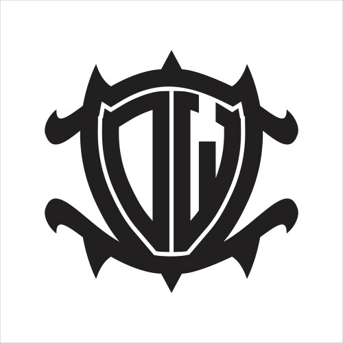 Dw logo monogram with emblem shield shape design Vector Image