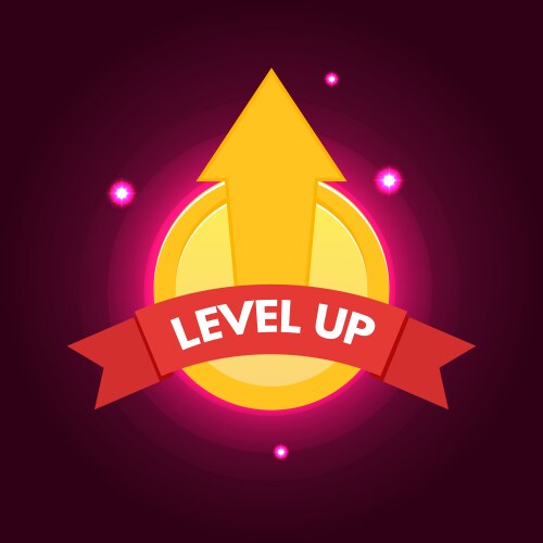Level up icon game screen Royalty Free Vector Image