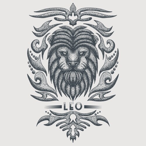 Leo zodiac vintage Vector Image