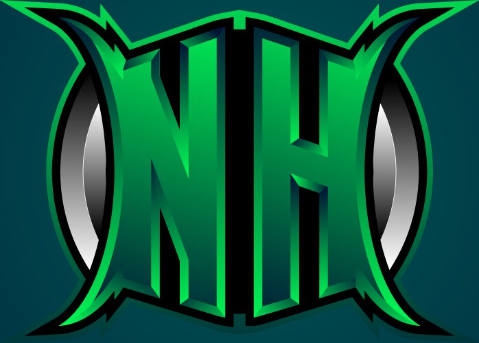 NH Initial Logo - Modern Emblem Vector Image