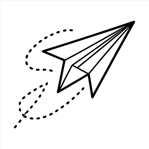 Paper Airplane Doodle Vector Image