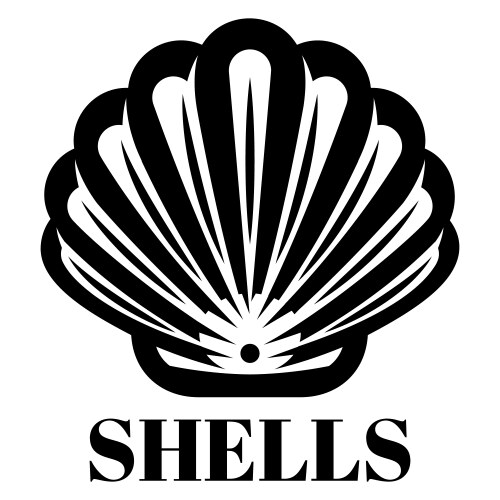 stylized seashell without a pearl monochrome vector image