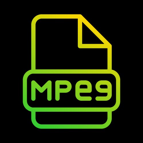 Mpeg file type icon with an outline gradient vector image