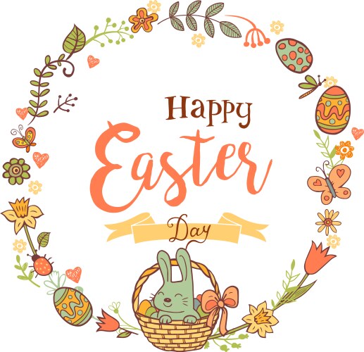 Cute easter festive frame Vector Image