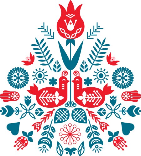 Nordic Spring Motif Vector Image